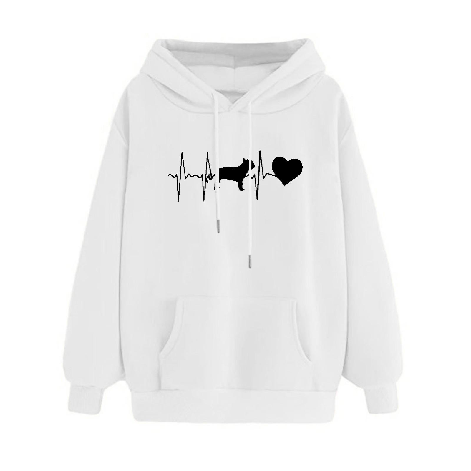 

Women s Winter Hoodie Sweatshirt Pullover Tops Long Sleeved Comfortable M белый