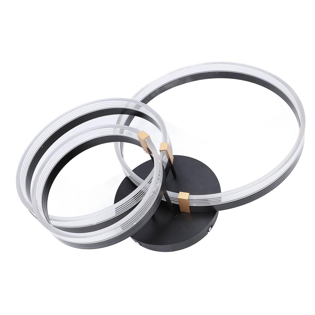 Modern Ceiling Light Fixture Living Room Bedroom Hanging 3 Rings Dimmable Flush Mount Lamp with