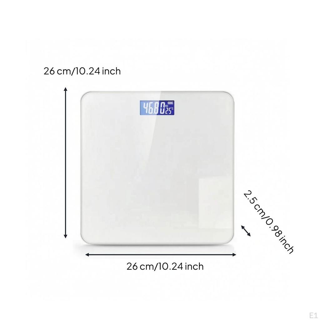 Digital Washroom Scale High Precision with Backlit Display for Dorm Room Ivory White