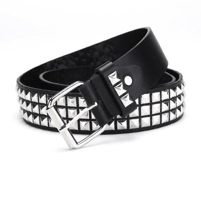 2025 New Square Bead Rivet Belt Metal Pyramid Belt Men and Women Punk Hardware Jeans Belt  Belt Designer Belt Women's Belts