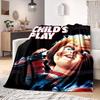Watching Horror Stimulate Movie Blanket Child Play Character Chucky Blanket Home Couch Warm Bedspreads Soft Flannel Blanket