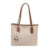 Stylish Black White Brown Khaki Pu Tote Bag For Autumn Winter Commuting With Versatile Design
