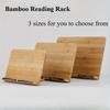 Book Stand for Reading Adjustable Book Holder with Elastic Page Clips Foldable Desktop Riser Stand Bamboo Reading Rack
