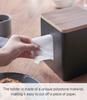 Yamazaki Tissue & Toilet Paper Case, Brown, Rin, Square, Space-Saving, Approx. 14.5cm W X 14.5cm D X 15cm H, 5469