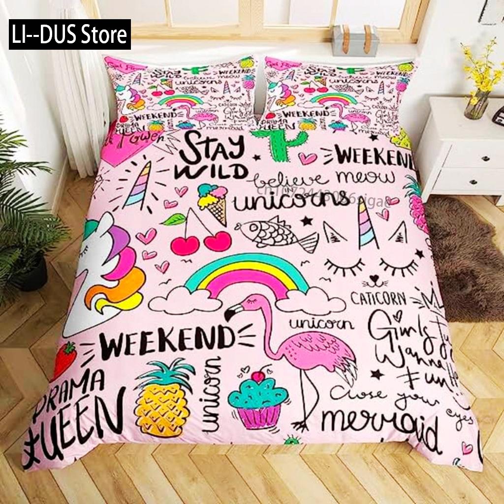 

Comforter Flamingo Palm Leaf King Size Toucan Flamingos Girls Boy Adult Tropical Botanical Leaves For Living Room Comforter (quilt)-EU Single(135*200cm)3pcs