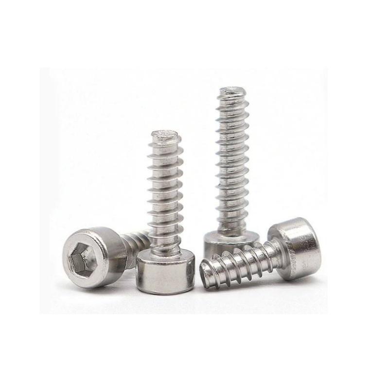 M2 M2.6 M3 M4 Schwarz vernickelter Kohlenstoffstahl Sechskant-Innensechskantschraube Selbstschneidende Schraube Inbusschrauben Flaches Ende