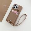 For iPhone 14 Pro Case Multi-Functional Card Slots Leather Back Cover with Wrist Strap
