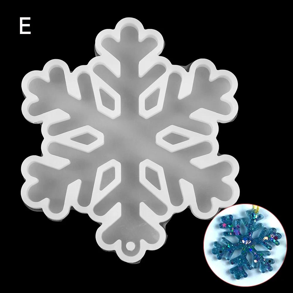 Christmas Snowflakes Coaster Casting Mold Silicone Mould DIY Crystal Epoxy Resin Mold Christmas Tree Pendant Ornament Making