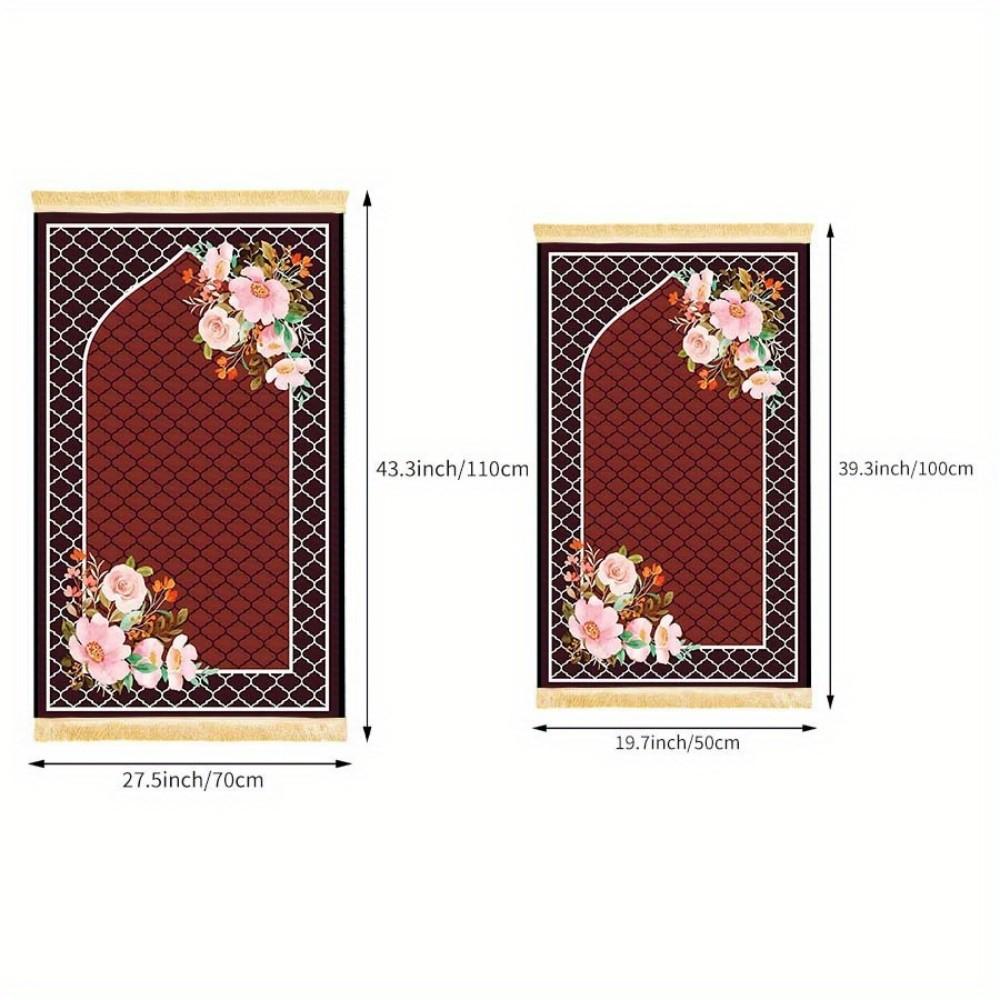VIKAMA Multi-Style Floral Islamic Prayer Rug Portable Muslim Salah Mat Ramadan Gift Honeycomb Arch Home Decor Prayer Carpet