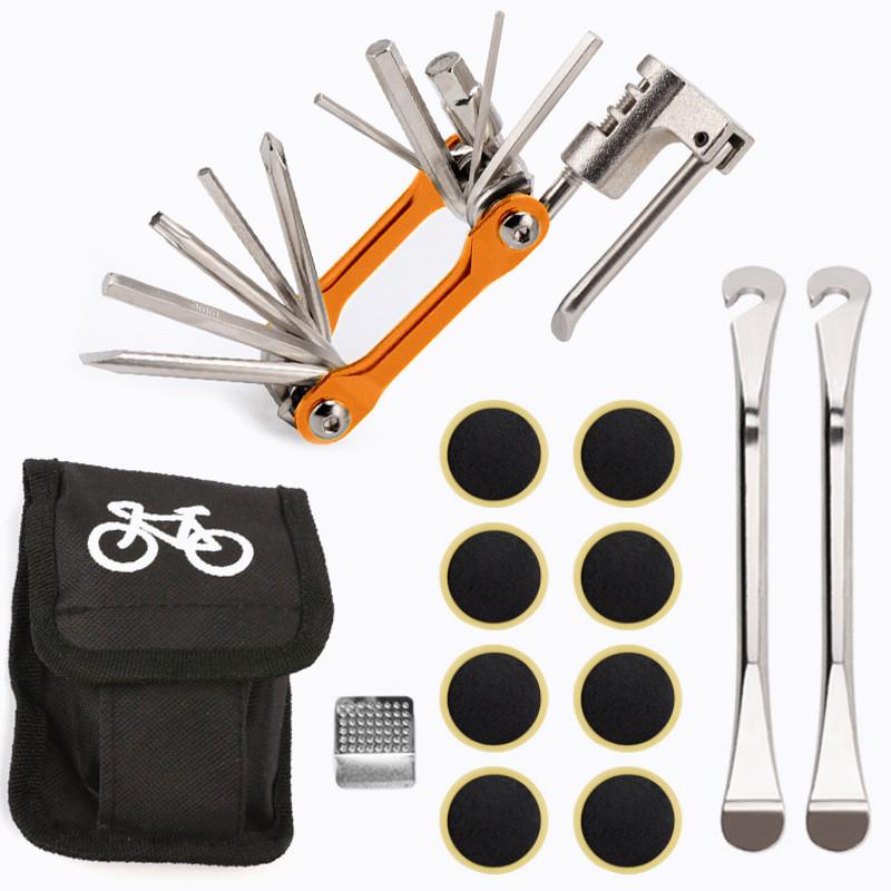Bicycle Repair Kit 16 In 1 Multitool Set For Mountain And Road Bike Maintenance