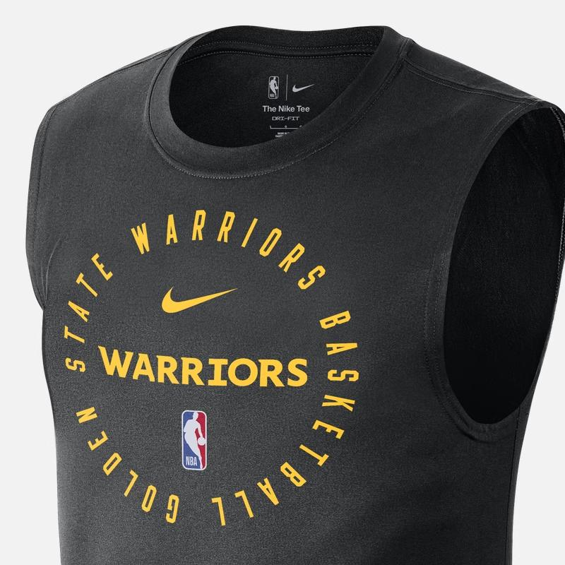 Nike Dri-Fit NBA Golden State Warriors Logo Quick-Dry Sleeveless T-Shirt Men Tops Black HF1870-010
