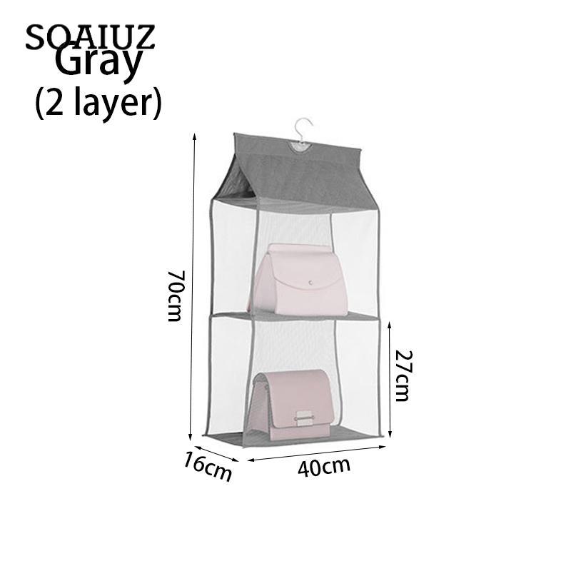 1Pcs Hanging Purse Closet Rack Bag Handbag Hanging Organizer Handbag Tote Bag 2/3/4 Pockets