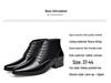 Men's Winter Pointed Toe Leather Chelsea Boots with Velvet, Lace-up Roman Style, High Heel Martin Design
