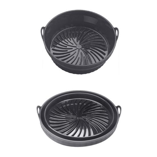 Foldable Air Fryer Silicone Liners Reusable Air Fryer Basket Round/Square Oven Baking Tray for Air Fryer Oven Accessories