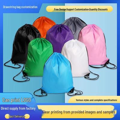 Custom Logo Colorful Polyester Drawstring Backpack for Sports & Marathons
