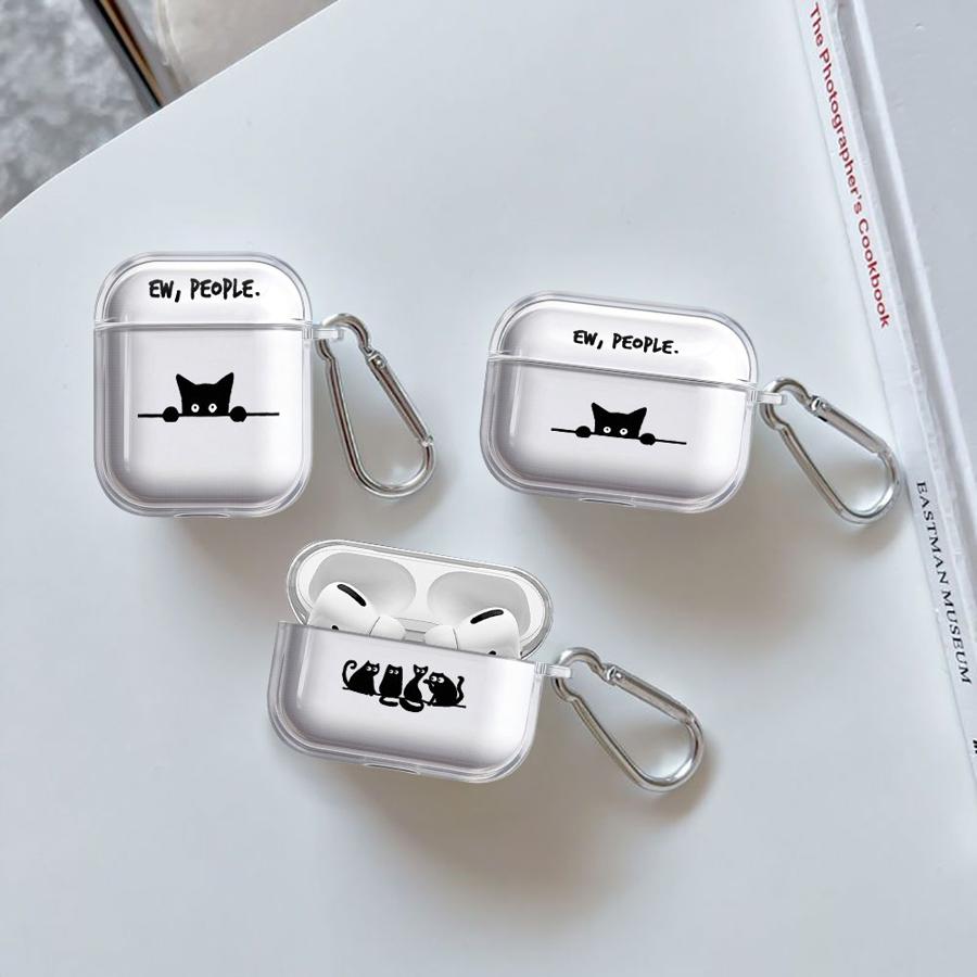 Clear Earphone Cases Cover Case For Airpods Pro2 Pro3 Pro 2 3 1 4 Cartoon Cute Cat