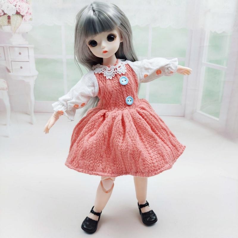 Oblečení pro 1/6 BJD panenku Roztomilé šaty Sukně Pokrývka hlavy 30cm Princezna Panenka Ležérní Kostým Oblečení Doplňky pro panenky Dívka DIY Hračka Dárky