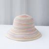 2025 Rainbow Stripes Hat Summer Women Visor Bucket Hat Fisherman Hat Hand Weaving Panama Girl Fishing Chapeau Sun Hats Tool