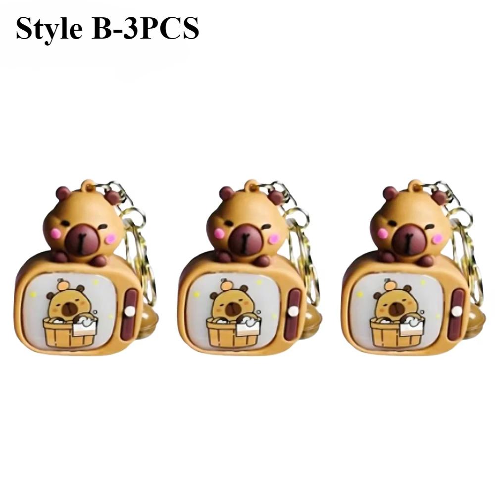 1/3/5/10/20PCS New Light-up Capybara Keychain Creative Lighted Capybara TV Type Bag Charm Children's Birthday Gift Holiday Gift