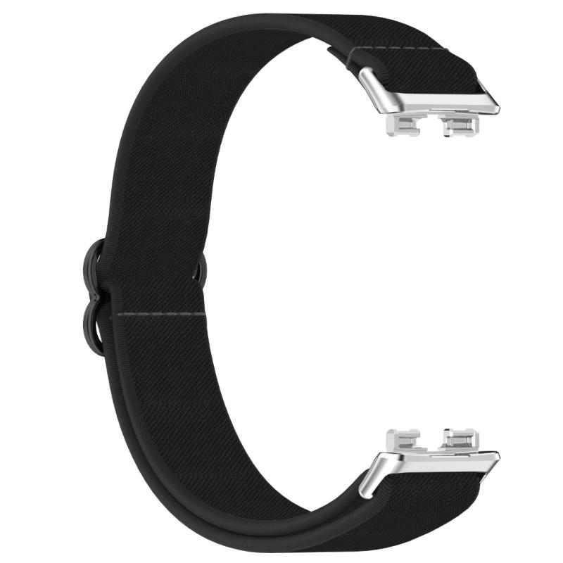 Эластичный нейлоновый ремешок для часов для Band 8 9 10 Браслеты Регулируемый спортивный ремешок для часов Удобное ношение чёрный