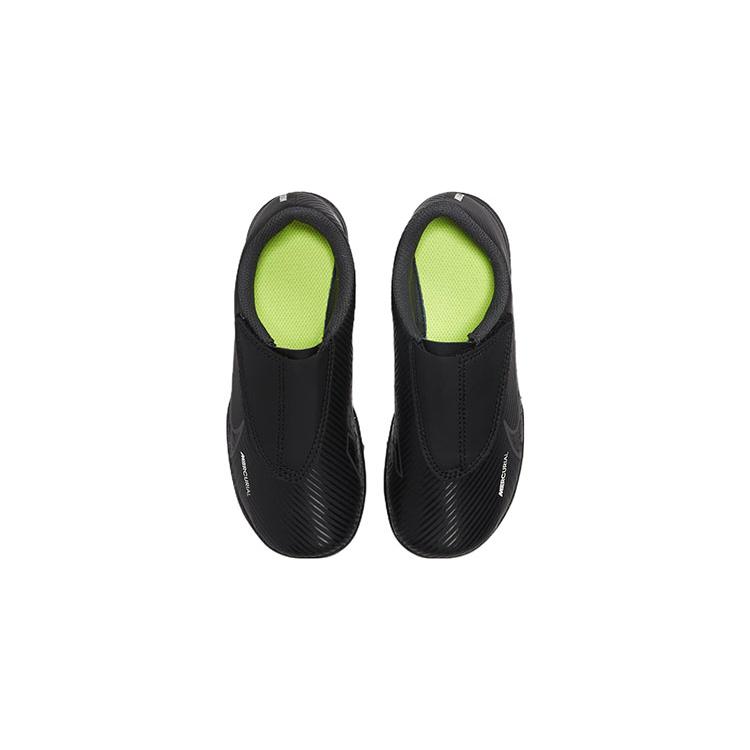 Nike Mercurial Vapor 15 Club TF Grassland Hook and Loop Abrasion Resistant Low Top Soccer Shoes Black Kids' DJ5966-001