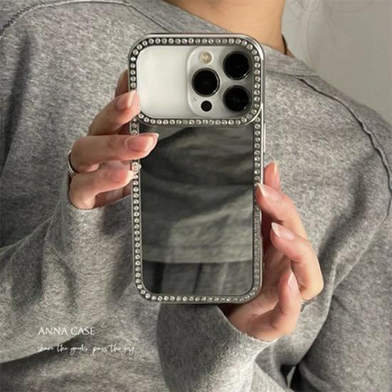 iPhone 17 Pro Max Case with Electroplated Edges & Diamonds, Fits iPhone 16/15/14/13/12/8, All-Inclusive Protective Cover.