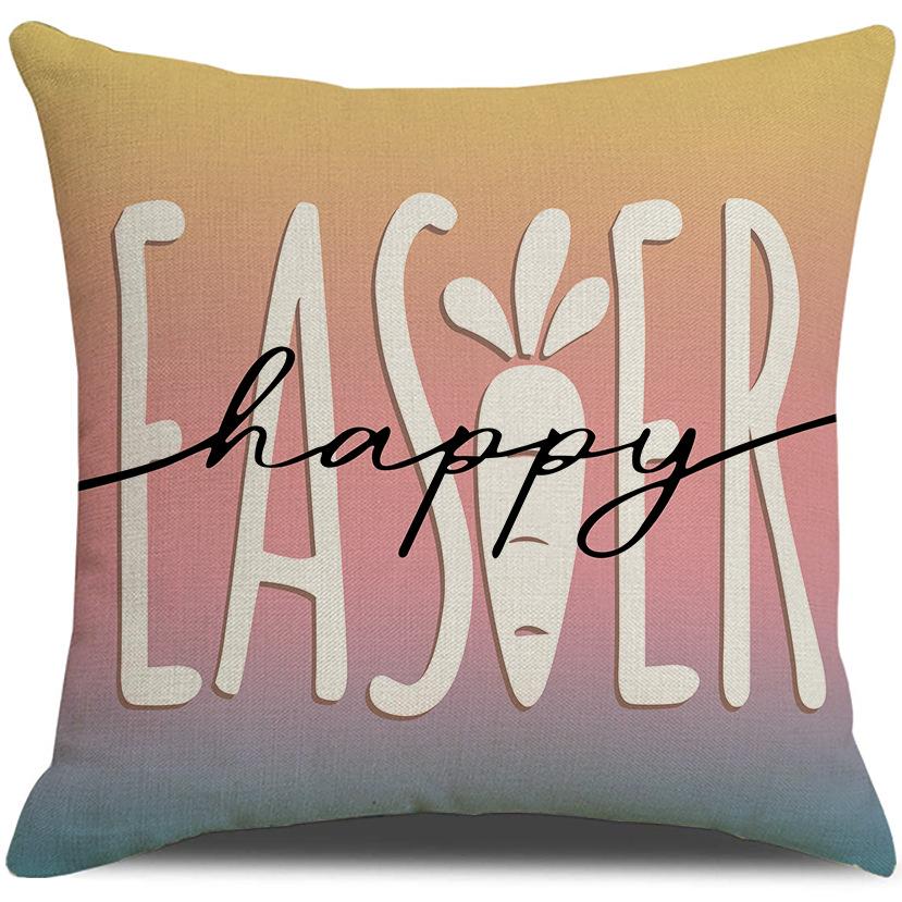 New Easter Cartoon Rabbit Pillowcase Spring Outdoor Decoration Pillow Sofa Cushion Pillow Case
