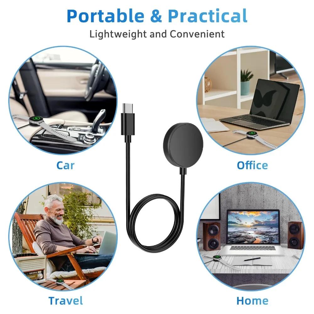 For Samsung Galaxy Watch 7/6/6 Classic/5/5 Pro/4/4 Classic Chargers USB-C Charger Smart Watch Accessories Replacement Charger