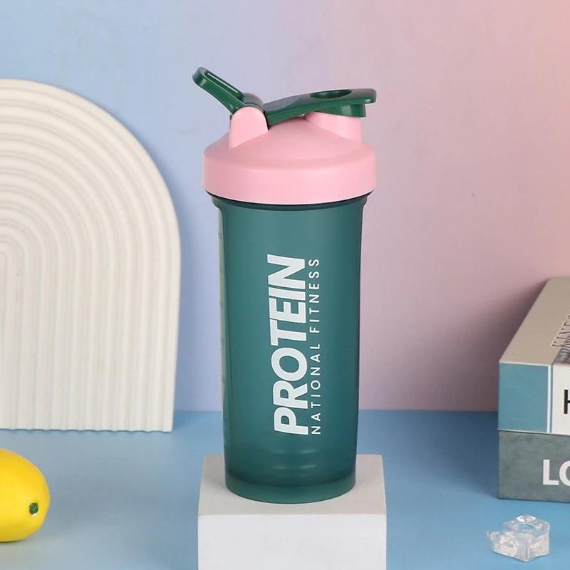 

Спортивная бутылка-шейкер 600 мл Бутылка для смешивания сывороточного протеинового порошка Герметичная Спортивная Фитнес Тренажерный зал Шейкер Пластиковая бутылка для напитков для улицы зелёный