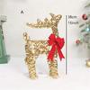 Iron Frame Holiday Reindeer Decoration for Entryway Display, 15Inch Lighted Christmas Deer with LED Light for Tabletop Shelf