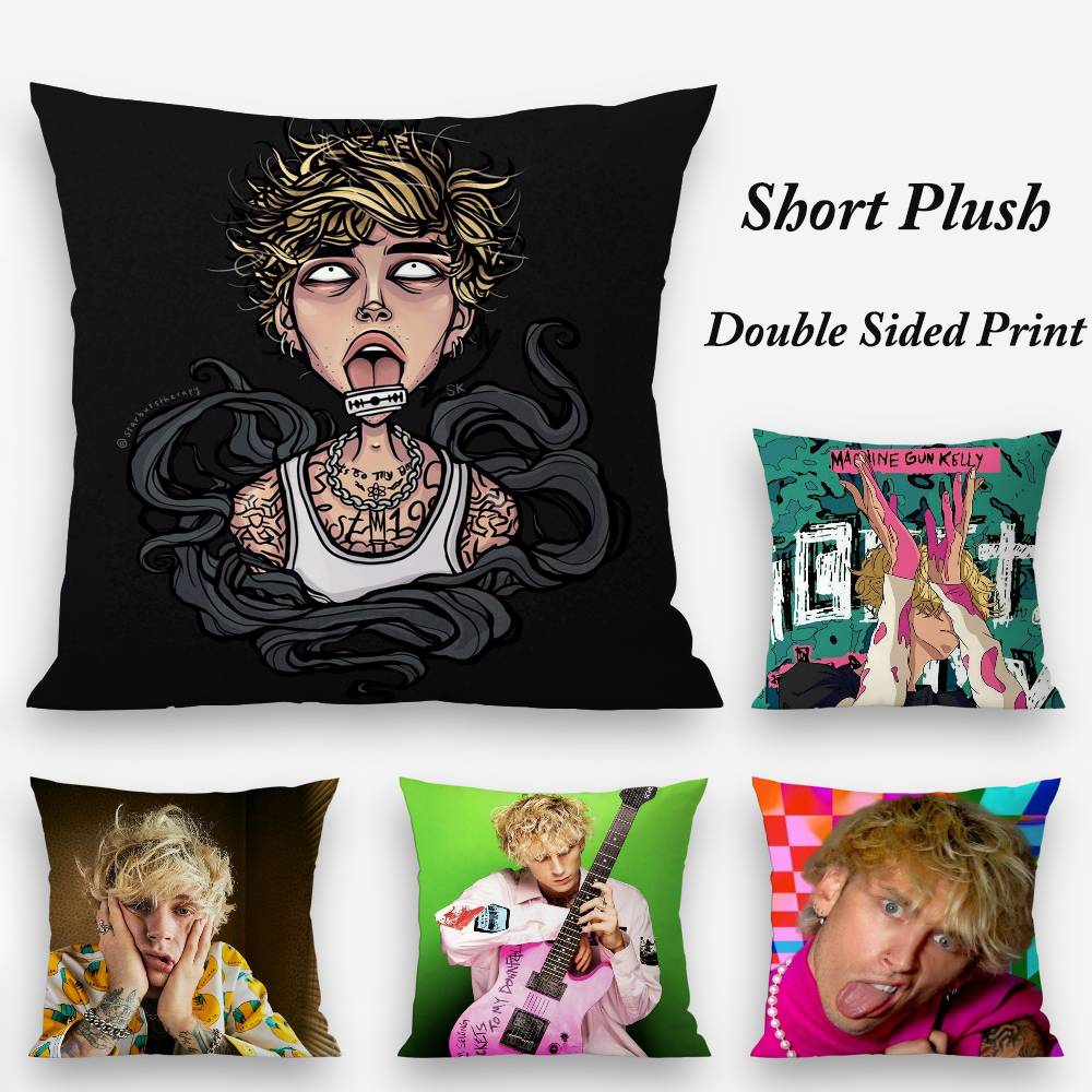 M-Maskingevär K-Kelly Örngott Plyschtyg Mjukt Dubbelsidigt Tryck Soffakuddfodral Prydnadskuddfodral