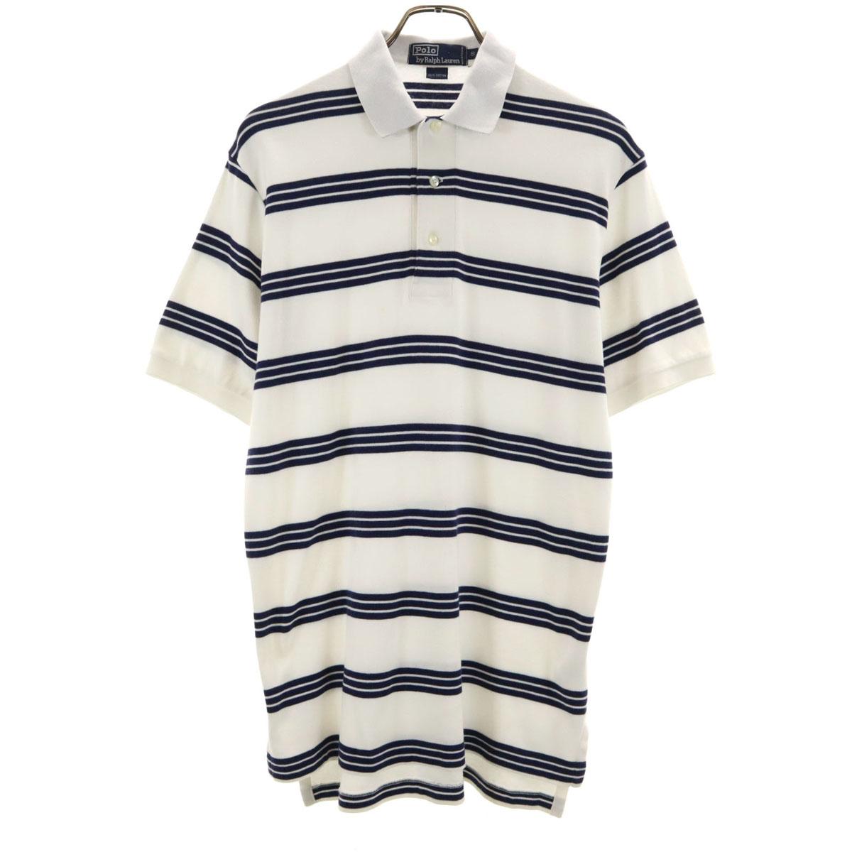 

Polo by Ralph Lauren Border Pattern Short sleeve Polo shirt S white Men s Used