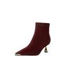 NEW Shoes Metal pointed tip Women Boots Stilettos Heels 5 CM 8 CM Fashionable high-heeled boots suede Ladies ankle boots