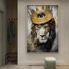 African Lion Kings Portrait Canvas Paintings On the Wall Art Posters and Prints Animals Art Pictures For Living Room Cuadros