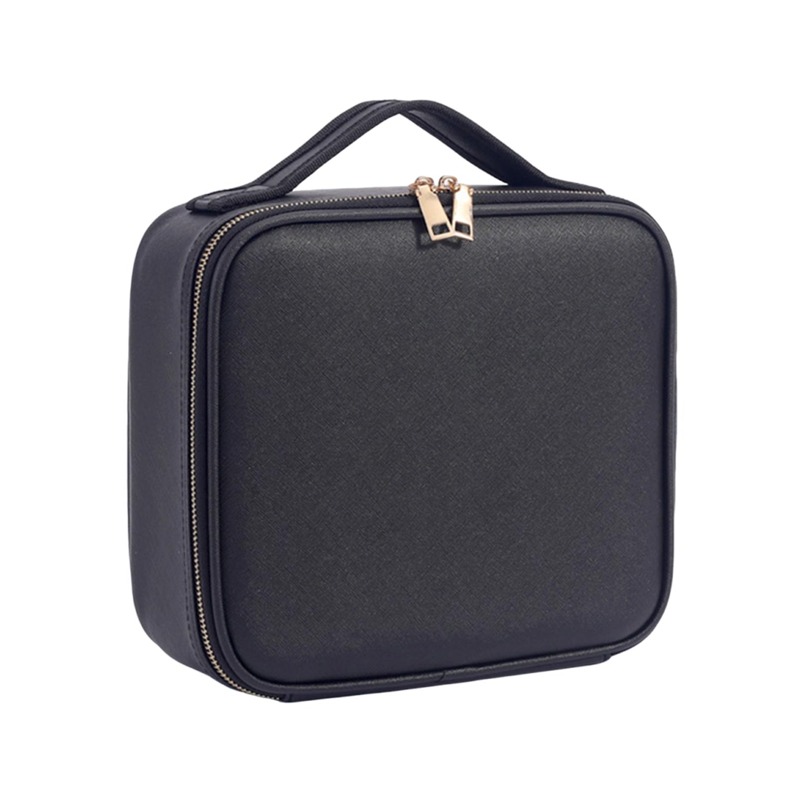 

Nylon Cosmetic Train Case Organizer with Adjustable Dividers Cosmetic Bag for Women Jewelry Digital Accessories чёрный