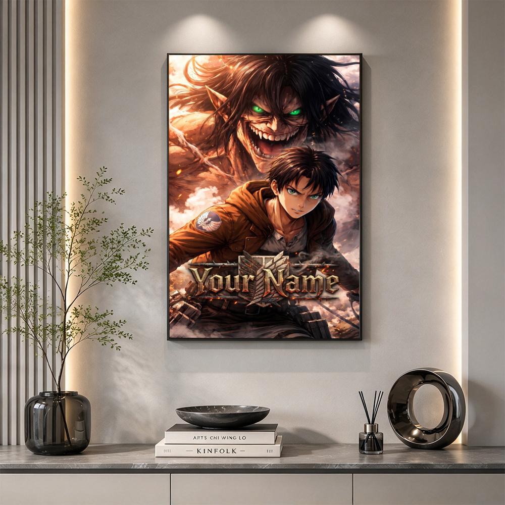 Attack Titan Customize Your Name Diamond Painting Round Diamond Rhinestones Mosaic Diamond Embroidery Wall Paintings Rhinestones Gift Frameless