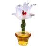 Handcraft Glass Flowers Figurines Hand Blown Mini Potted Flower Ornament Collectible Floral Gifts for Mother's Day Birthday Christmas