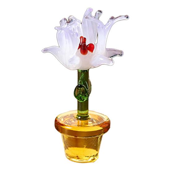 

Handcraft Glass Flowers Figurines Hand Blown Mini Potted Flower Ornament Collectible Floral Gifts for Mother s Day Birthday Christmas C