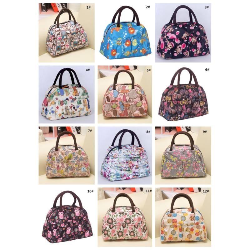 Handbag Ladies Spring Bento Fashion Casual Fine Print Practical Strap Double
