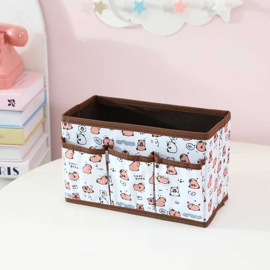 Cartoon Kuromi Melody Print Design Fabric Foldable Storage Box With Removable Lid For Living Room And Desk Organization