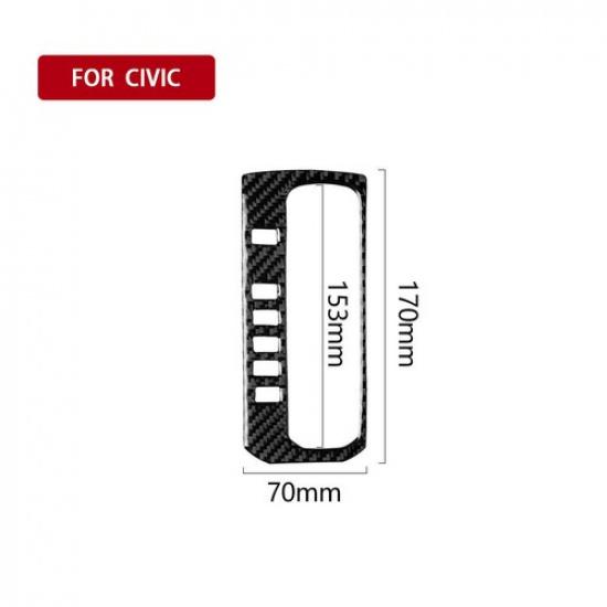 2x Carbon Fiber Gear Shift Panel Decor Trim Cover For Honda Civic 10th 2016-