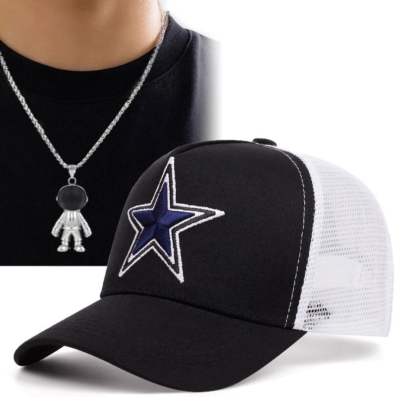 

2 шт. вышитая кепка с утиным язычком мужская бейсболка космонавт кулон ожерелье комплект модная спортивная шляпа от солнца для отдыха пара сетка красная шляпа от солнца белый