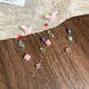 Resin butterfly flower glass fringed earrings fashion design stud earrings high sense fresh versatile earrings women