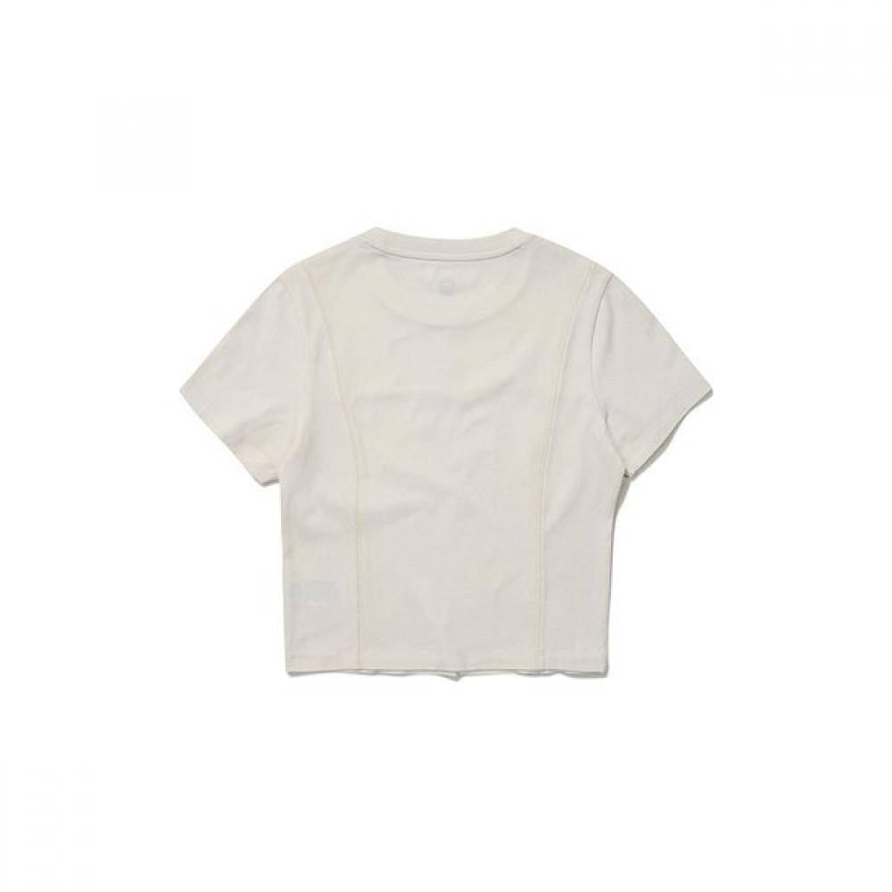Women Line Color Block ShorT Sleeve T shirT  Ivory 
