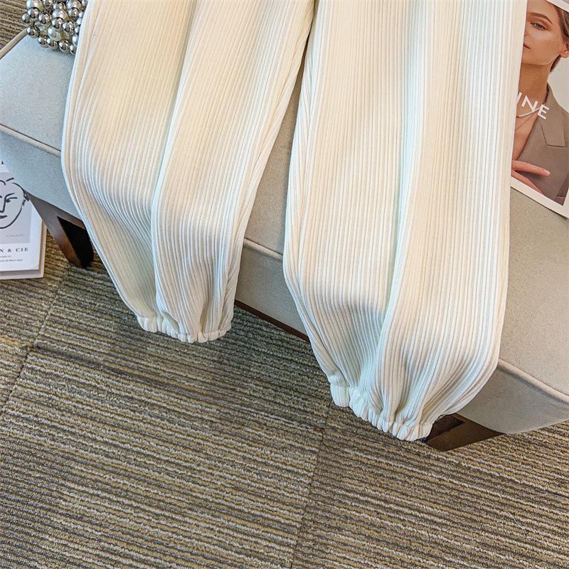 Extra Large Women's High-Waist Winter Velvet Pants, Loose Fit, Sizes Up to 300 Jin, Style 5183