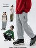 Boys' Plush Fleece Sweatpants - 2025 Autumn/Winter Collection: Thick, One-Piece, Loose Fit for Older Kids