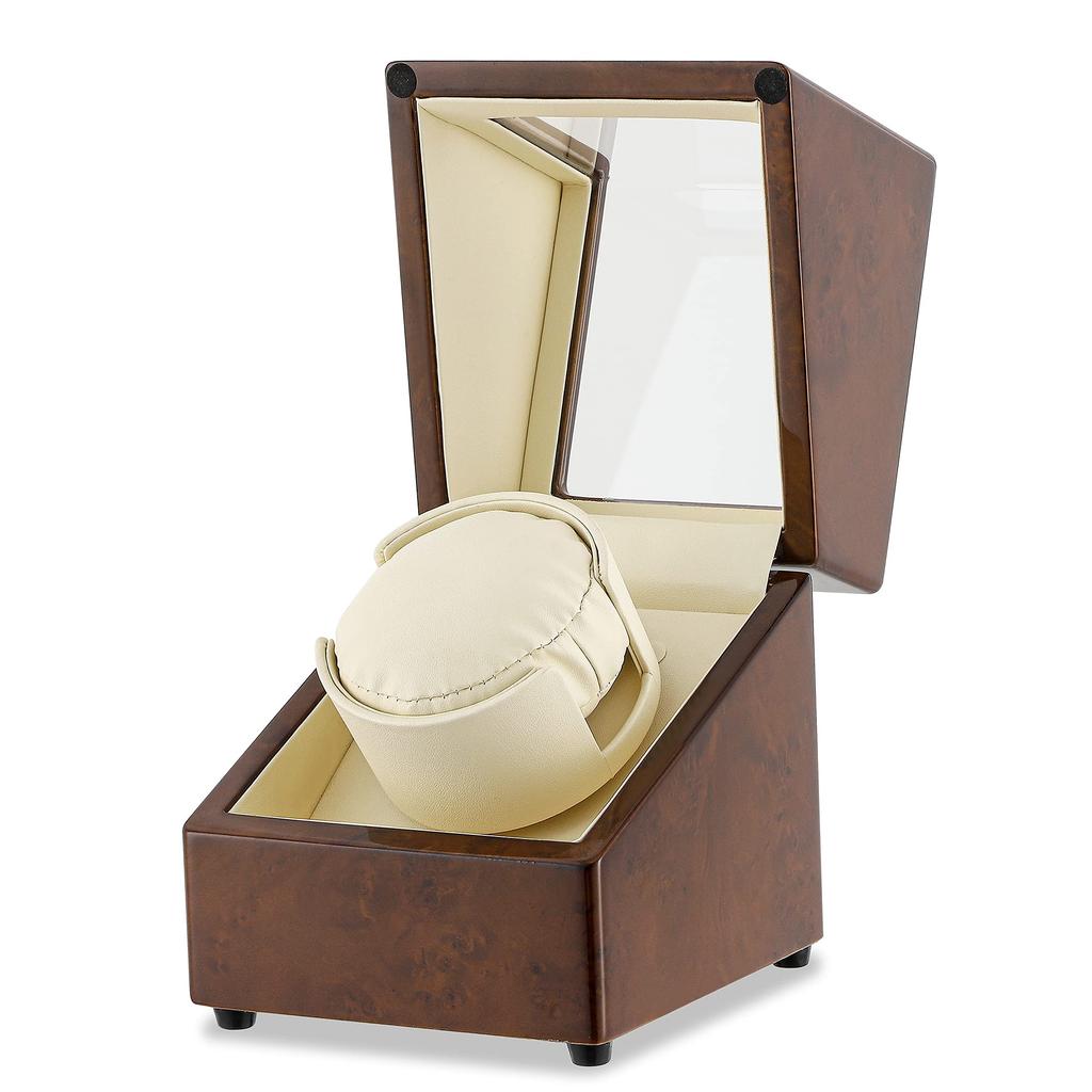 NEWTRY Watch Winder, Wooden, Piano Finish, Automatic Mechanical Watch Winder, Watch Box, Table Shaker, Mechanical Watch Winding Box, Watch Case,