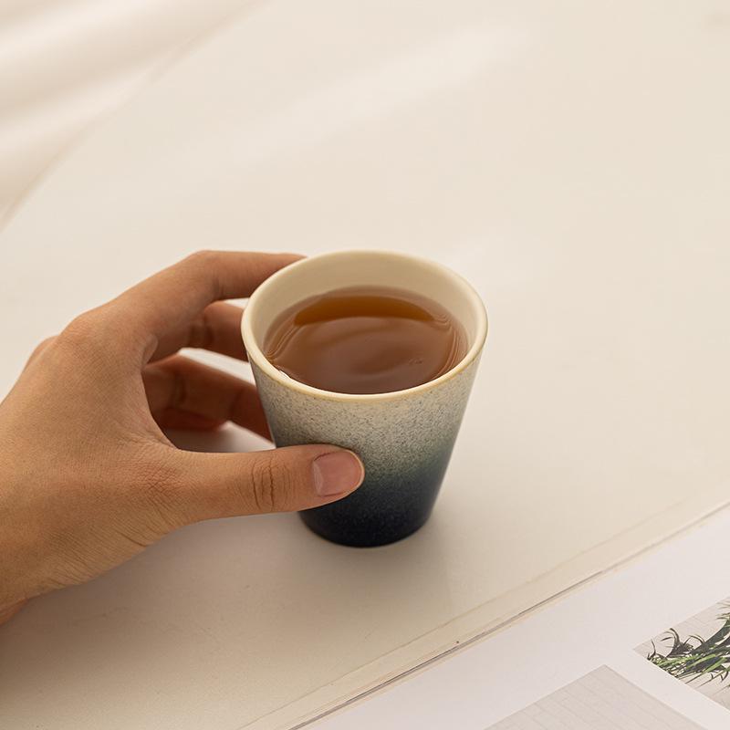 Retro coarse pottery coffee cup cross-border creative Japanese home latte cup latte cup medium and ancient ceramic teacup water cup