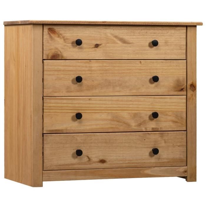Armoire latérale - vidaXL - Pin Assortiment Panama - 4 tiroirs - Bois massif - Mat