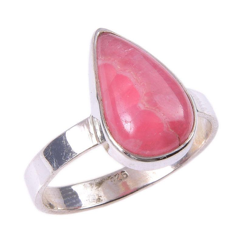 Natural Rhodochrosite Gemstone Handmade 925 Solid Sterling Silver Ring S.9 T1H50